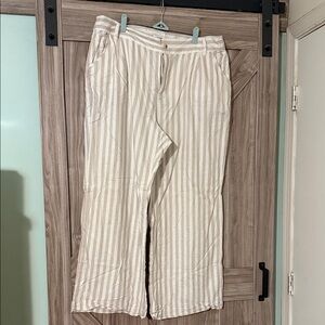 Torrid Beige and White Striped Chinos